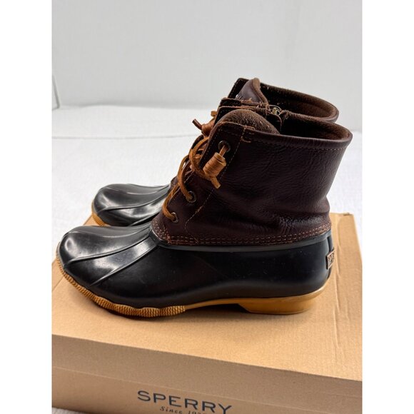 Sperry Saltwater Duck Winter Rain Boot Brown Woman Size 9 - Picture 8 of 12